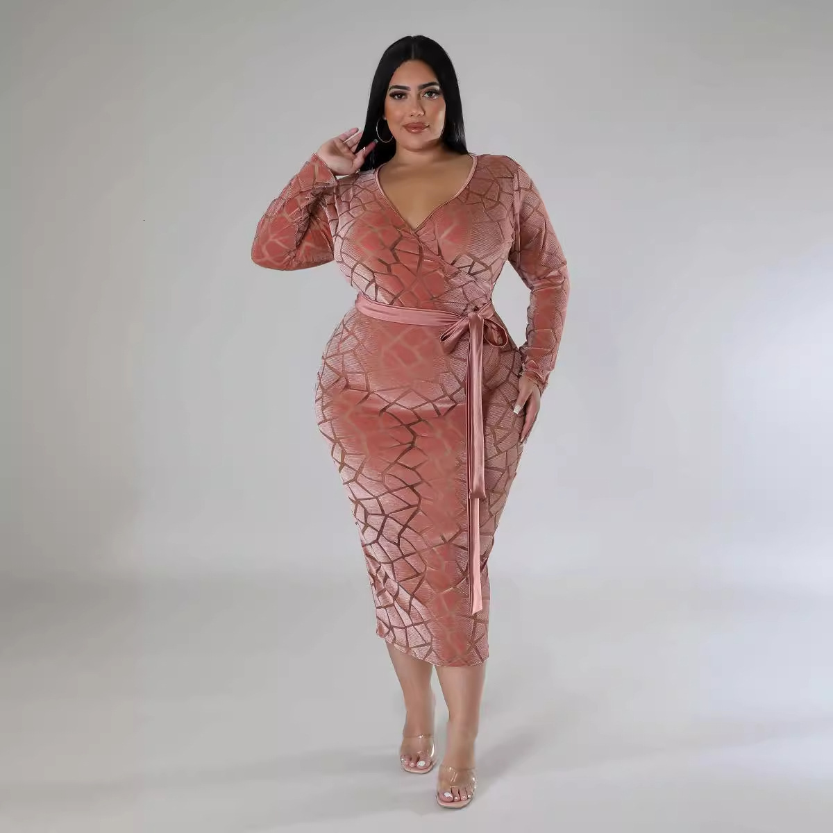 Basic Dress Designer European High-quality Plush Long Dress Plus Size Dress Xxxxxl