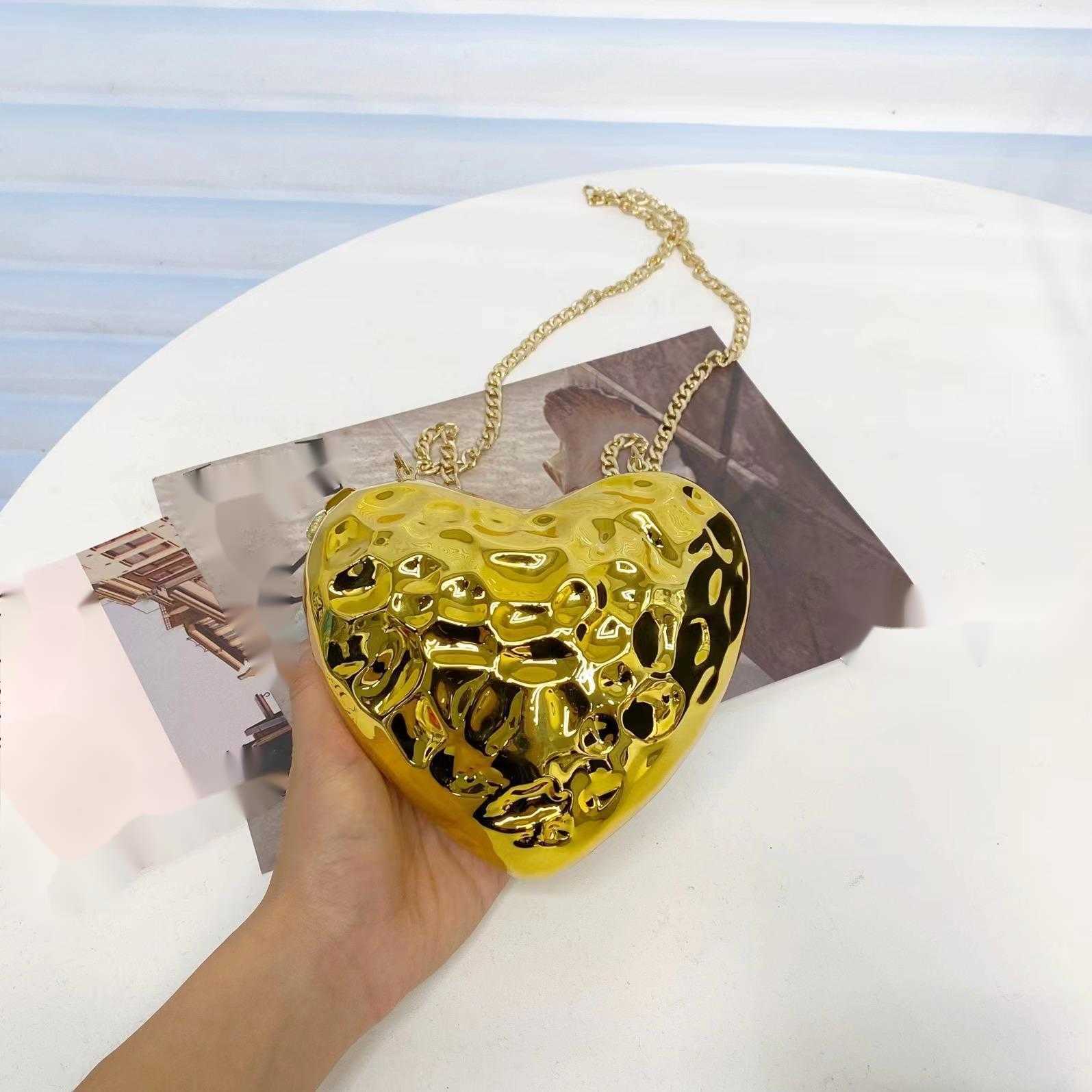 Metal Silver Mini Love Alien Meteorite Box Shell Bag Banquet Key Lipstick Chain Crossbody Small Bag Girl