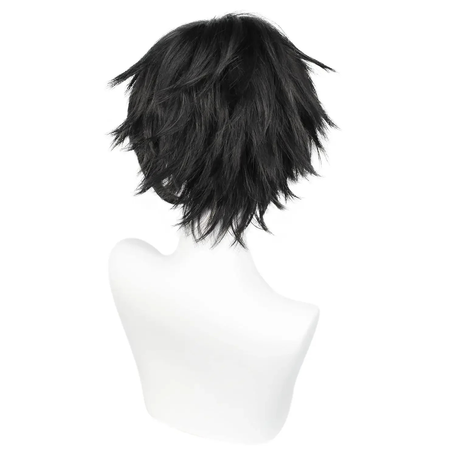 Short Black Mens Cosplay Synthetic Wig for Halloween Christmas Event Costume Party Black Men Wig for Men Women Anime Cosplay 241213