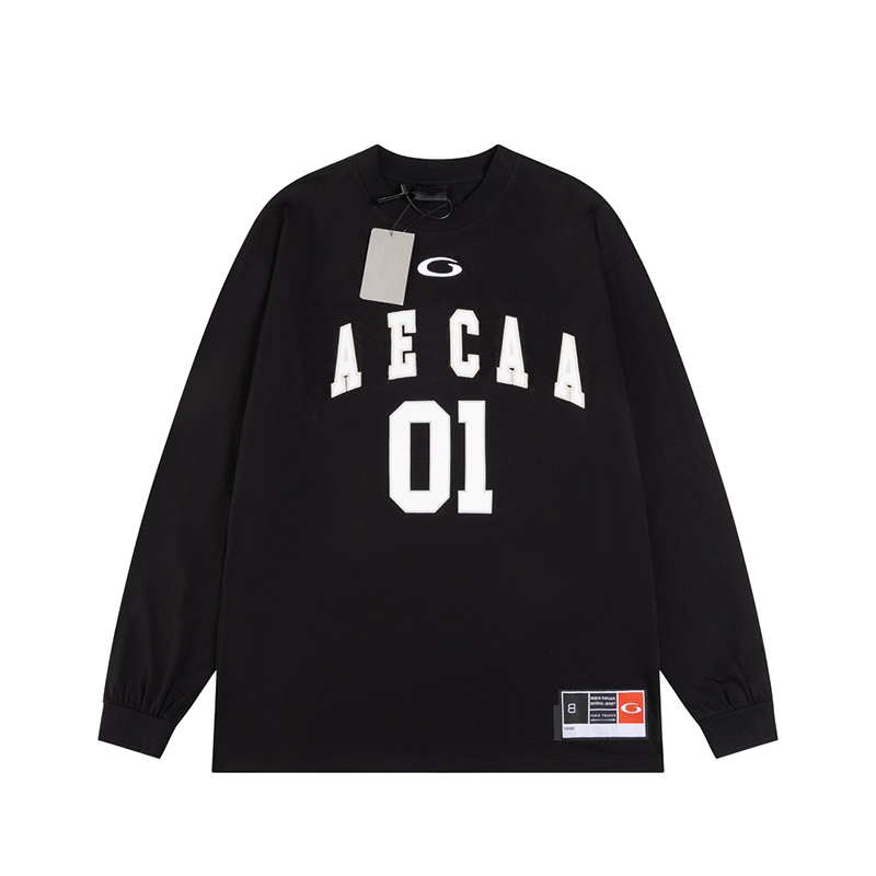 24fw Europe Paris Oversize Letter Embroidery Tee Long Sleeve Designer T shirt Casual Fashion Skateboard Men Women Graphic T-shirt 1214