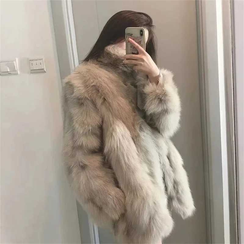 4XL 2024 Winter Quilted New Wool Grass Coat One Piece Fur Coat Womens Thick Jacket Womens Long Fur Coat X241214