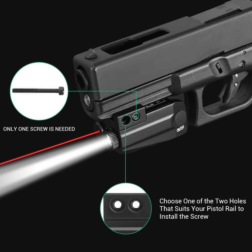 500 Lumens Weapon Gun Light Red Green Laser Pistol Light Combo USB Rechargeab D Flashlight for Picatinny Rail MoutXJ241214