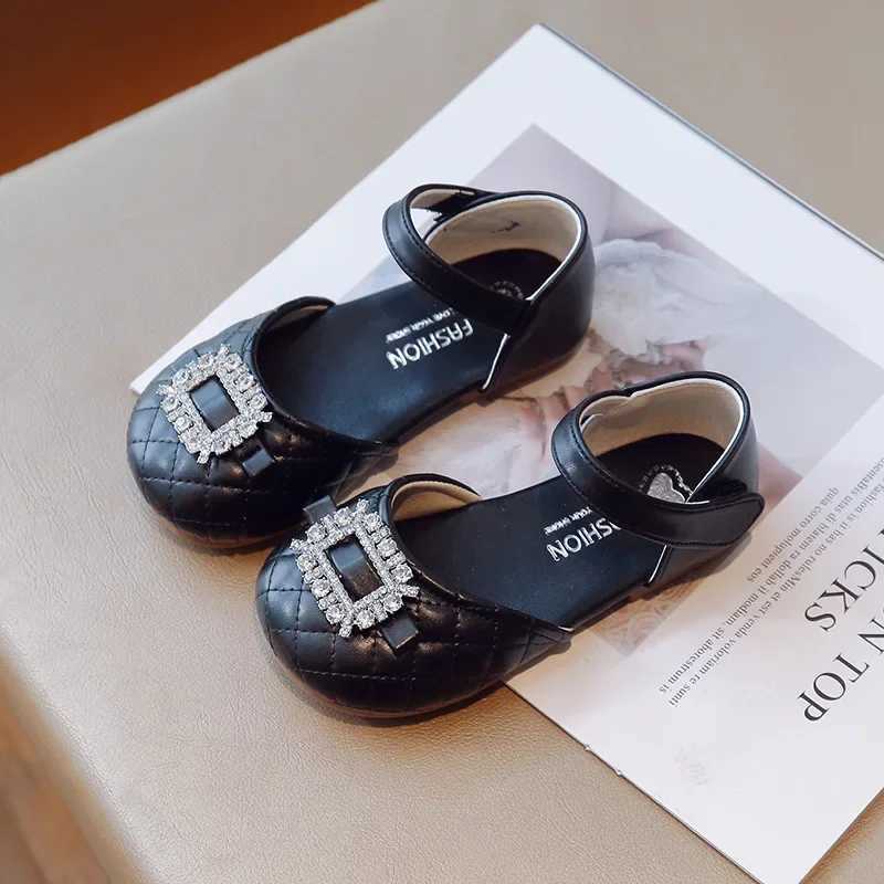 Sandals Summer Kids Shoes for Girls Sandals Fashion Girls Beach Sandals Princess Rhinestone Plaid Wedding Bridesmaid Shoes Baby G12291 H241213