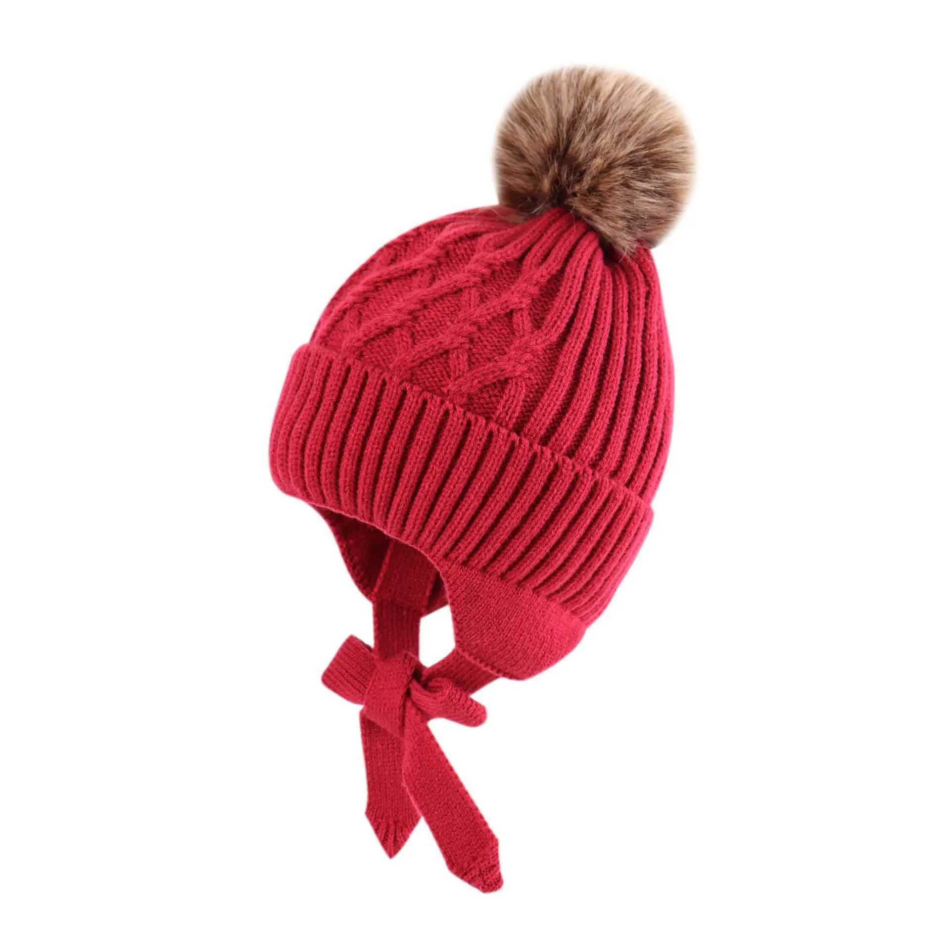 Children children baby hats winter warm childrens earmuffs cute childrens pull caps baby hats W241213