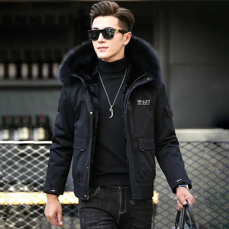 2024 New Winter Jacket Mens Parka Mink Fur Liner Fox Fur Collar Rabbit Fur Sleeve Thickened Warm Clothing Male Clothes Casaco F W241213