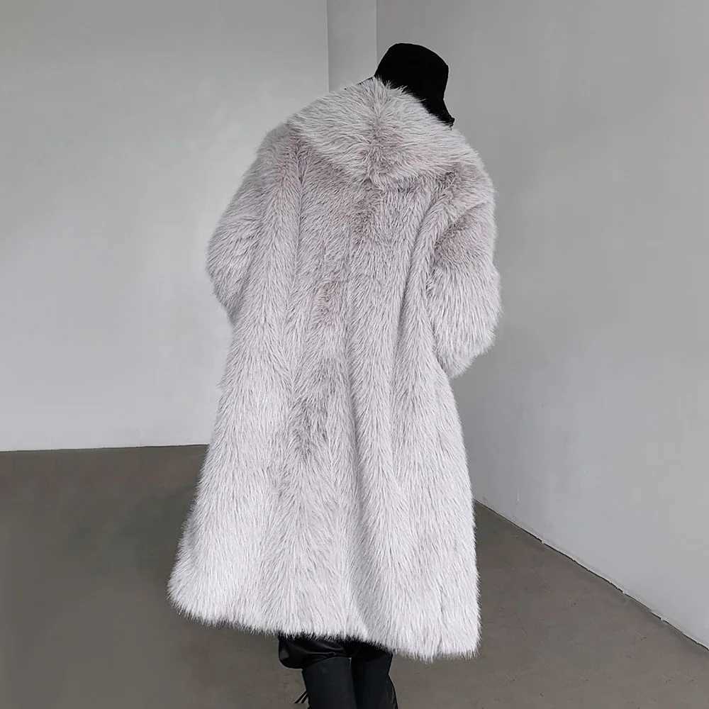 Mens Jacket Warm Furry Imitation Fur Coat Winter Fashion British Versatile Thick Medium Long Hooded Sweater Mens Clothing 2024 W241213