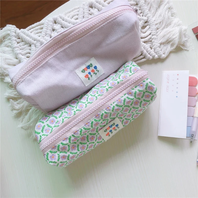 Fresh Sweet Purple Series Makeup Bag Makeup Storage Bag Makeup Brush Organizer Student Large Capacity Pencil Bag 241212