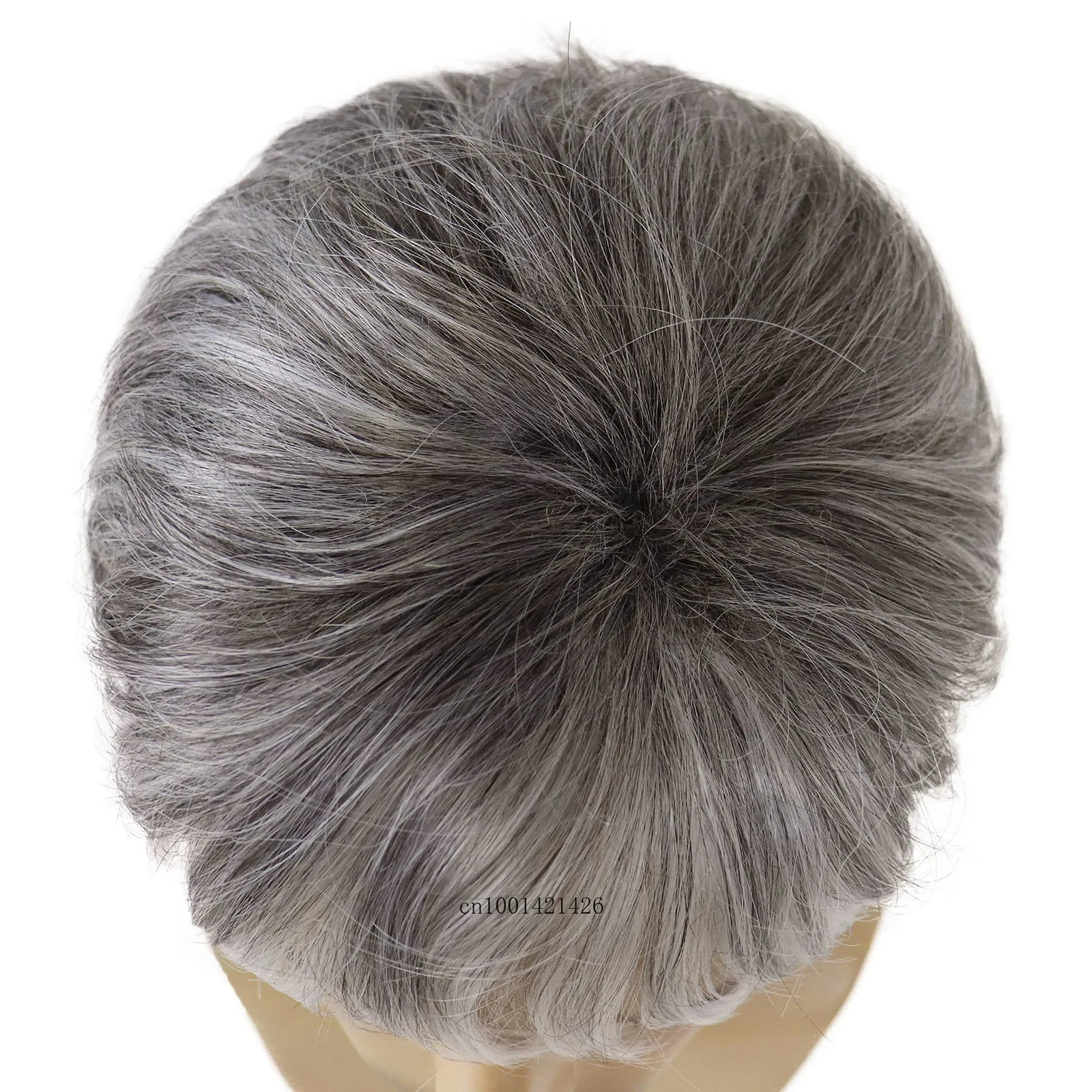 Synthetic Hair Grey Mixed Wig with Bangs Short Haircuts Old Male Guys Wigs for Men Natural Grandpa Style Costume Party Halloween 241213