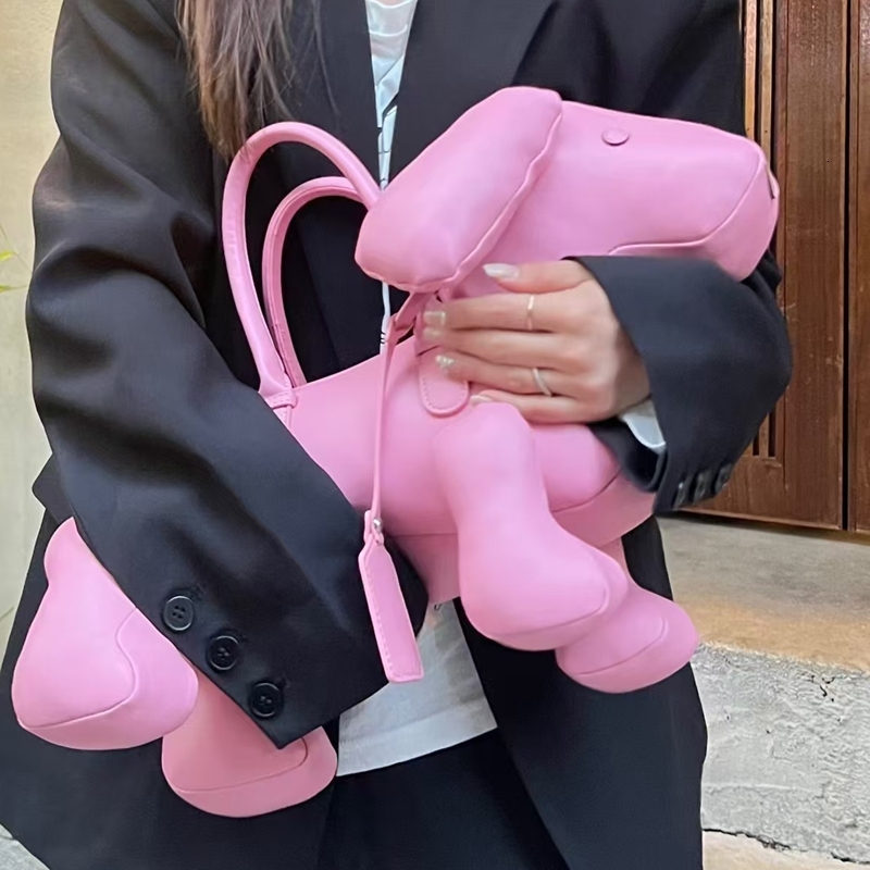 Stylish Casual Women's Personality 3D Stereo Puppy Single Shoulder Crossbody Fashion Shopping Bag