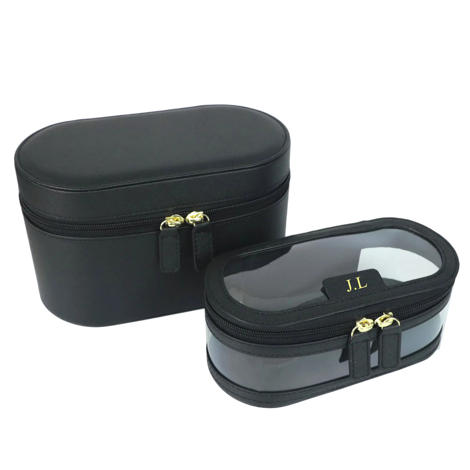 Customized Name Womens Saffiano Split Leather Travel Toilet Box Makeup Organizer Box Dopp Kit Makeup Bag Set 241210