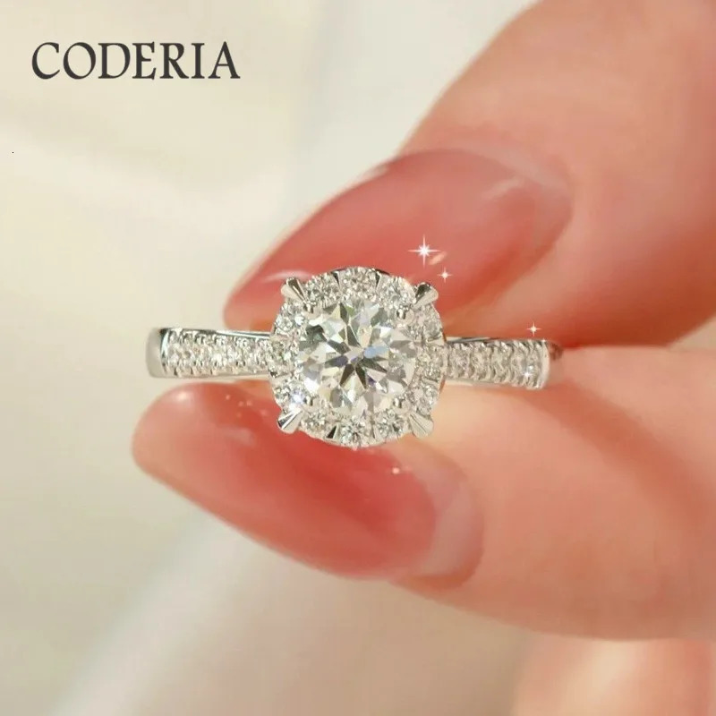 925 Sterling Silver Ring GRA Certified D Color VVS Diamond 1 Wedding Rings Engagement Jewelry 241214