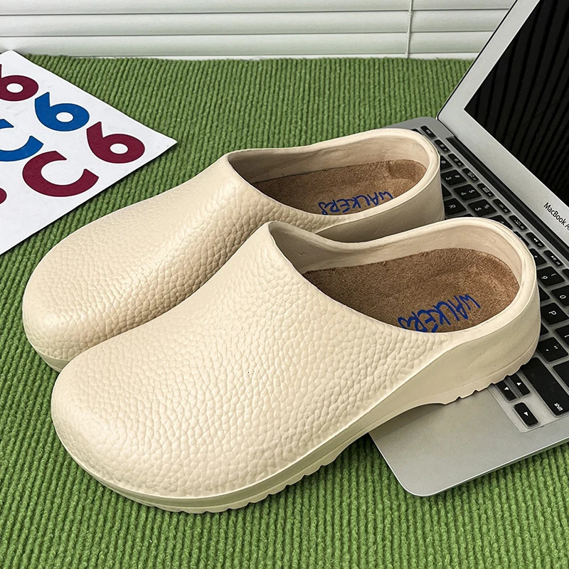 Mens Outdoor Work Summer Style Cool Slippers Large Size Anti Slip Loafers Indoor Chef Set Foot Casual Shoes for Women 2025 241214