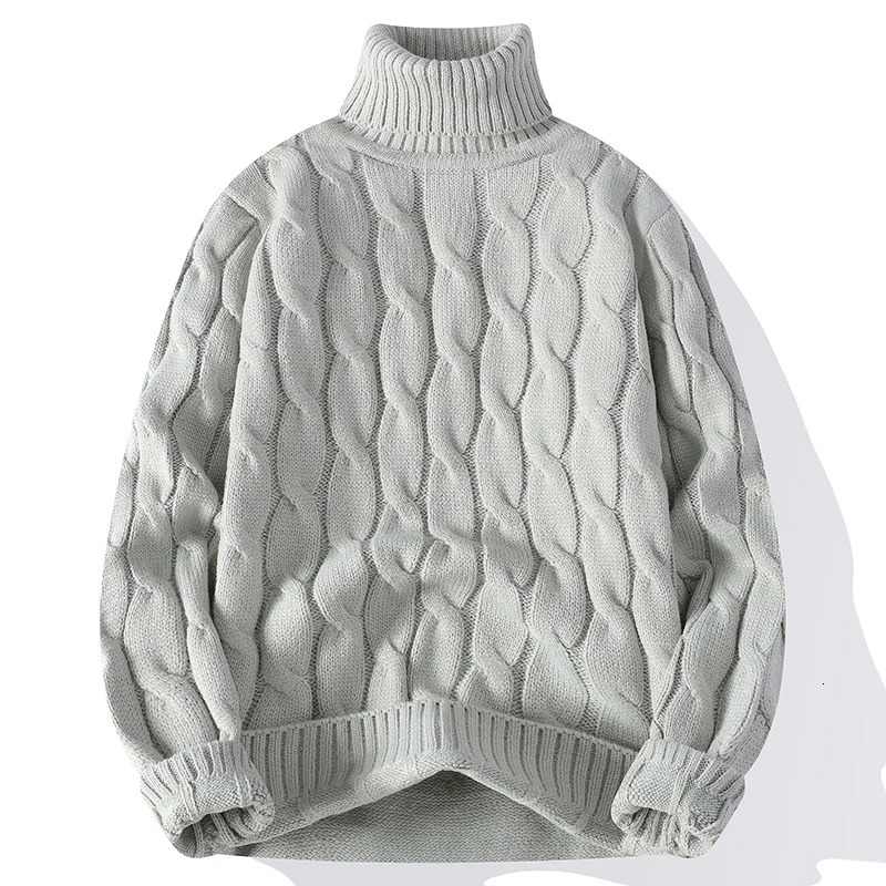 Winter Turtleneck Sweater Men Knitted Thick Warm Pullover Mens Solid Color Loose Casual Sweaters Male Daily Clothing 5XL 241213