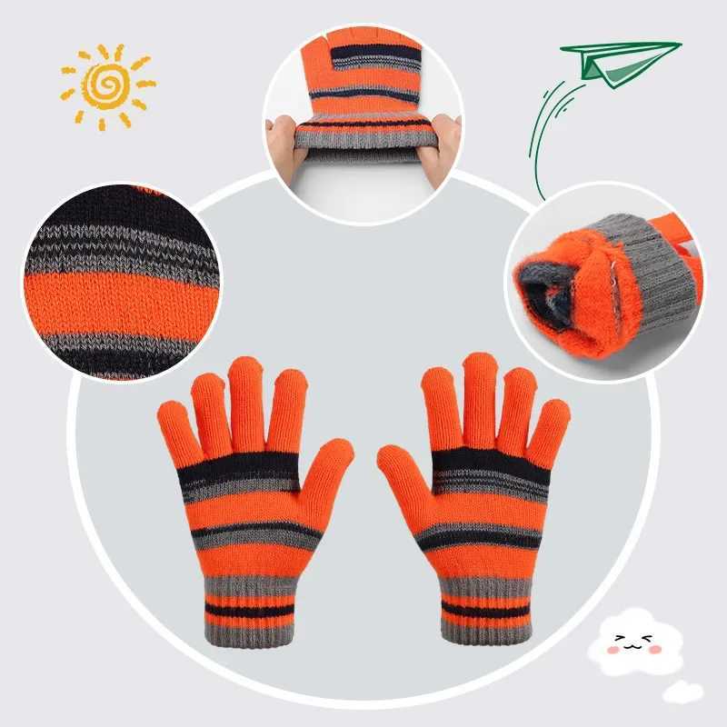 Beanies Baby Hat Pompom Winter Childrens Hat Knitted Cute Hat Scarf Glove Set Girls and Boys Casual Hat W241213