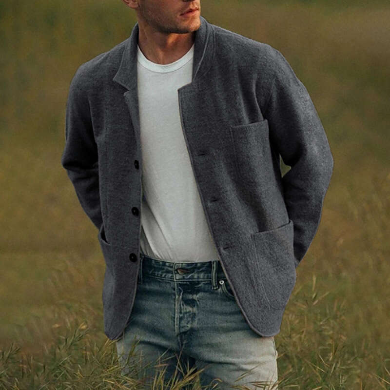European And American Men's Youth Foreign Trade Solid Color Trendy Jacket, Casual Coat, Fashionable Quality Classic