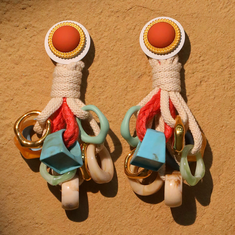 Statement Geometric accessoris&Ropes Dangle Earrings Exaggerated Earrings Handmade For Women Wedding Party Jewelry