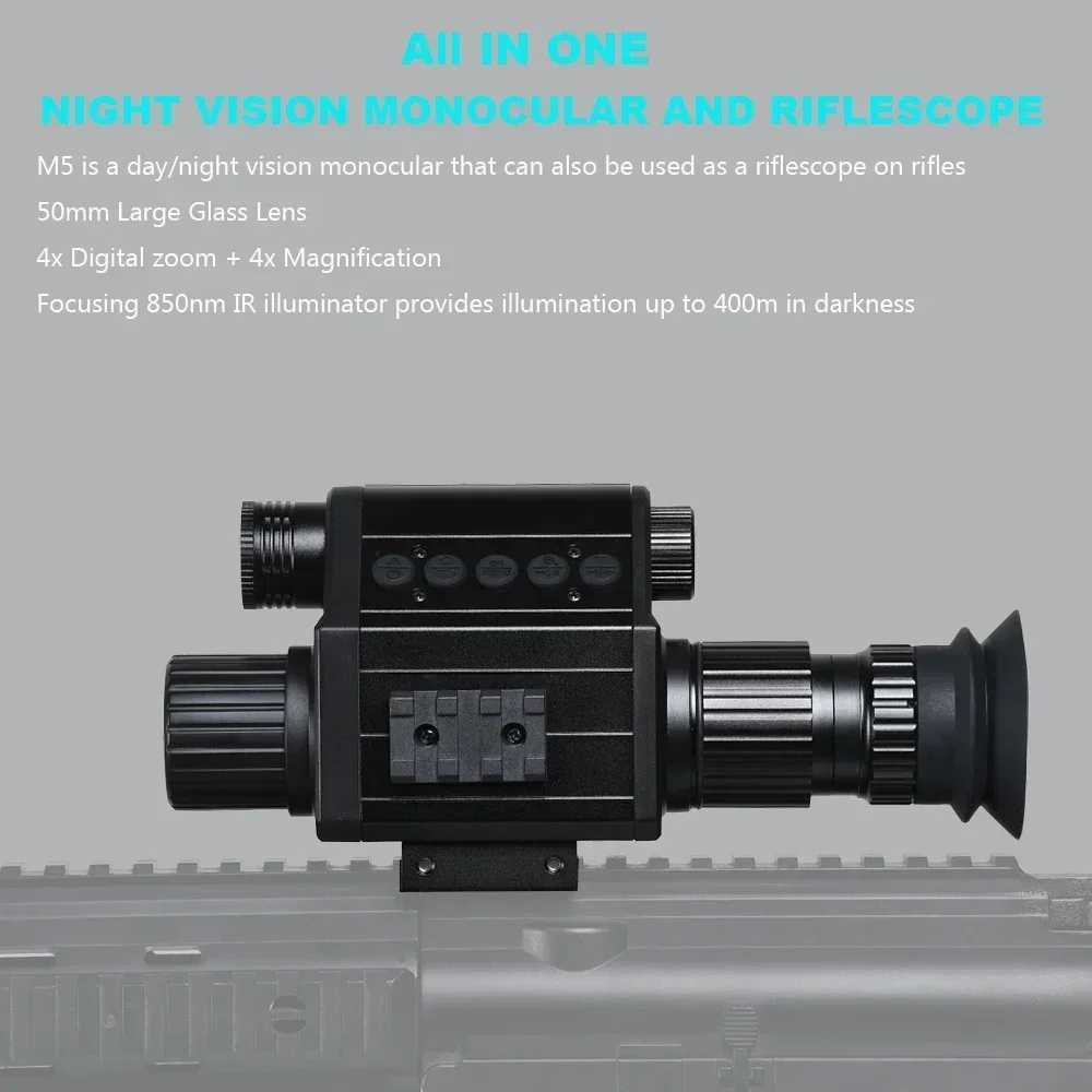 Megaorei M5 Night Vision Scope for Hunting Infrared Rifscope Monocular Zoomab Digital Camera HD 1080P with CrosshairXJ241214