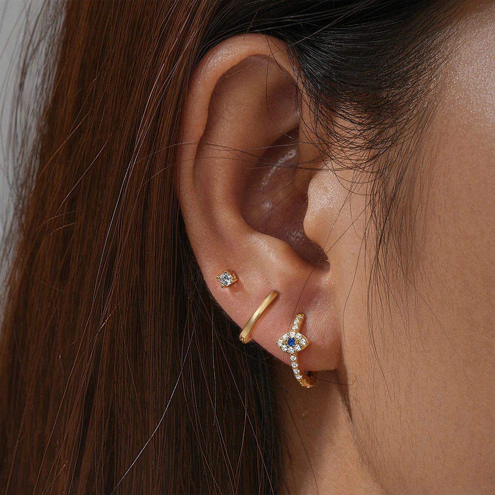 CANNER 3pcs S925 Sterling Silver Shiny Opal Stud Earrings Set for Women Wedding Jewelry Gift Brincos Pendientes oorbellen 241214