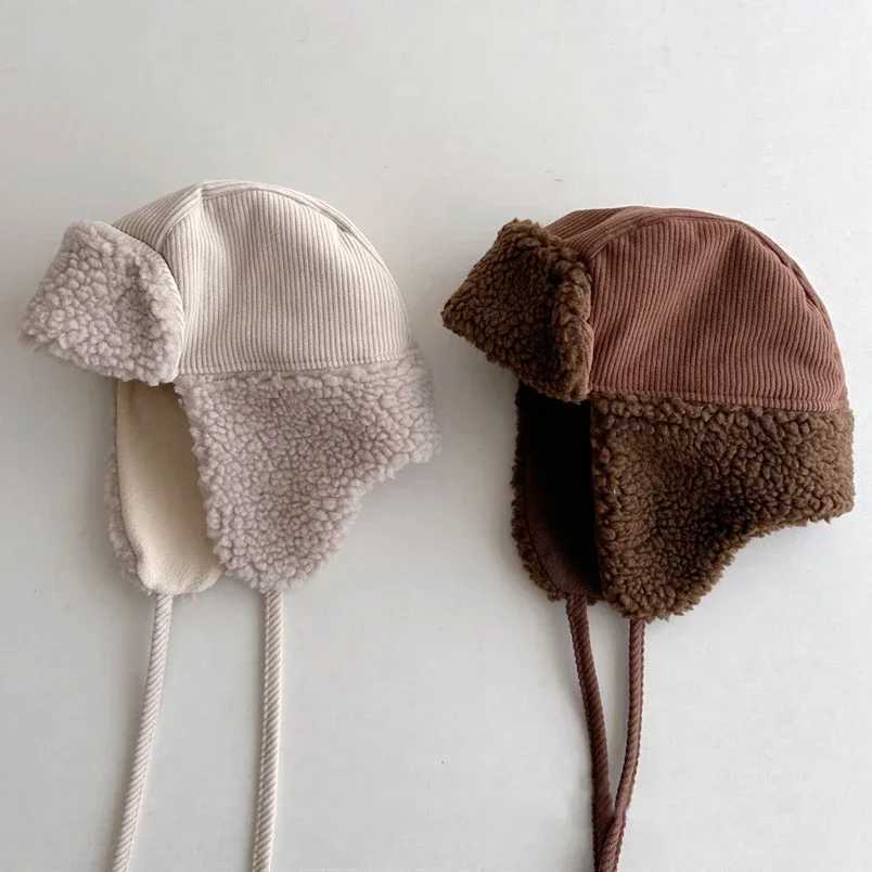 1-4Y cashmere baby hat winter warm baby hat baby helmet hat W241213