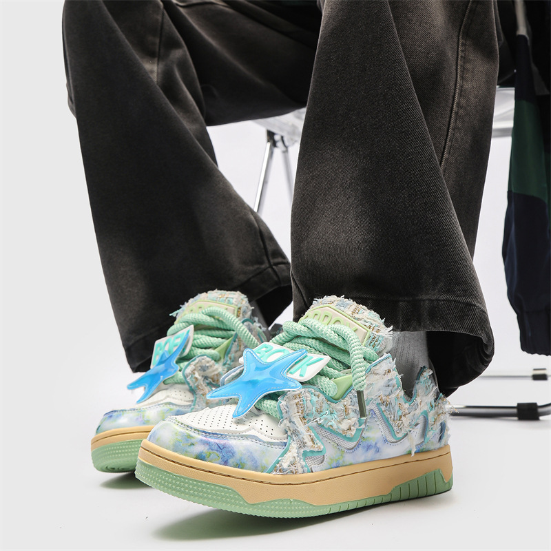 Men Women Casual Shoes:Fashion Design Sense Versatile Couple Shoes Thick Sole Leisure Style,Green/Light Green/Purple,Free shipping