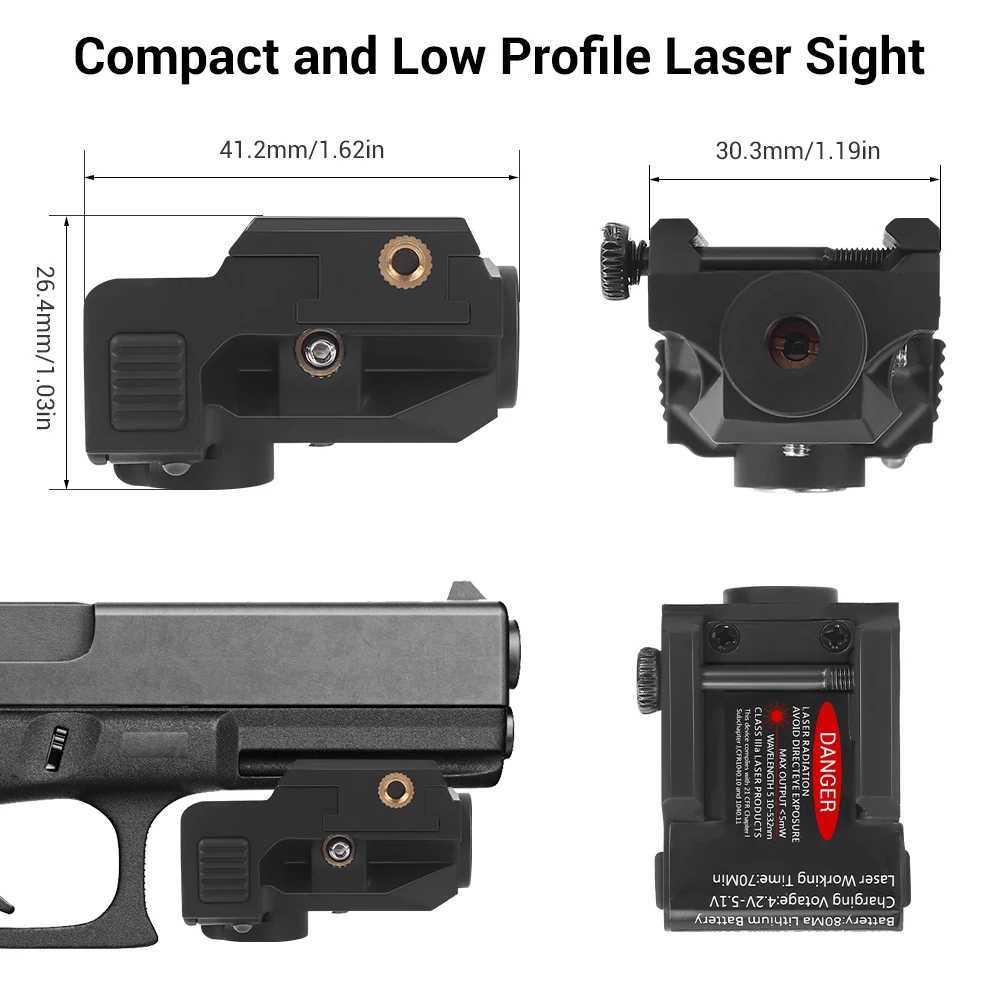 Mini Compact Laser Sight for Pistol Airsoft Rif Sights 20mm Rail Red/Green Dot Laser Pointer Hunting Shooting AccoriesXJ241214