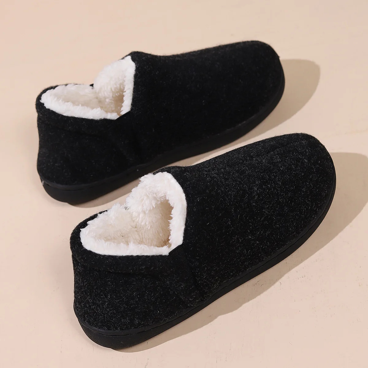 Litfun Men Winter Cotton Slippers Indoor Warm Fuzzy Casual House Shoes Memory Foam Outdoor Fashion Antiskid Plush 241214