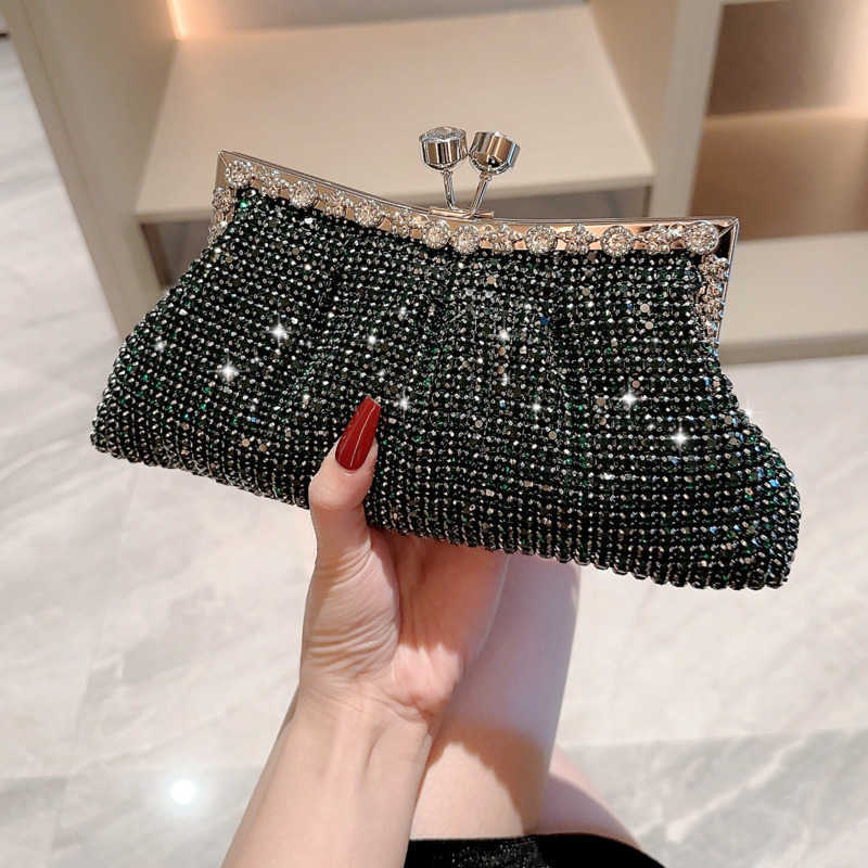 Clutch Bag Luxury Rhinestone Dinner Bag Sparkling Celebrity Handbag Bridal Wedding Bag Matching Dress Bag Diamond Banquet Handbag 240920