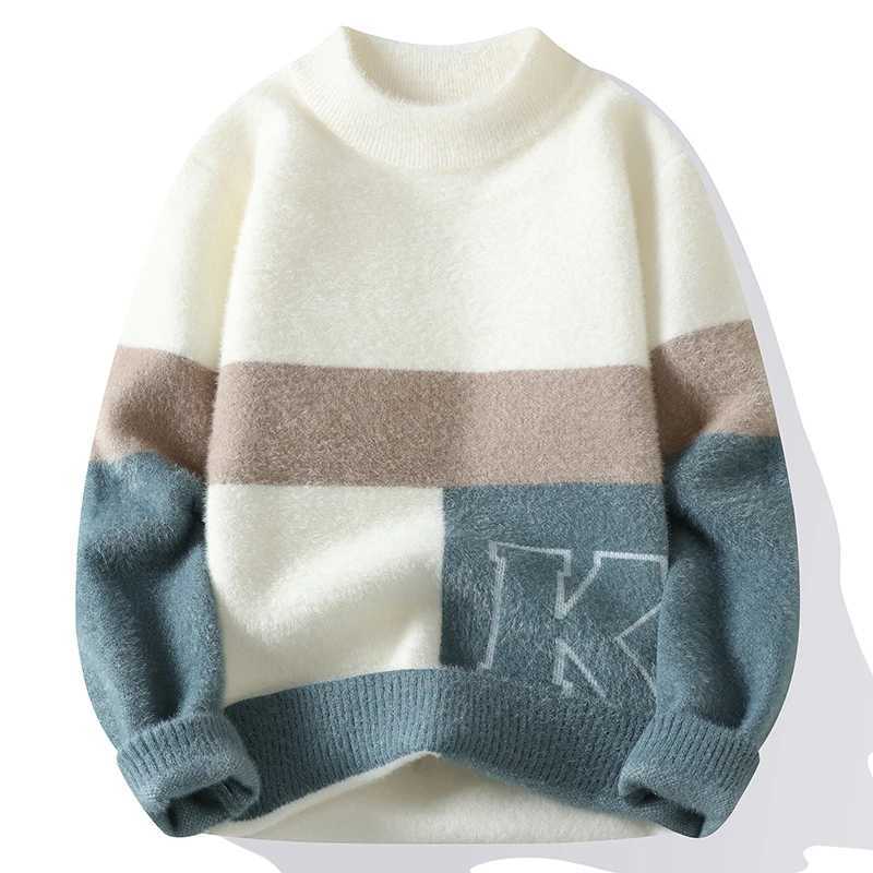 High Quality winter korean style thicken mens warm sweater men fashion warm sweaters Mens wool pullovers male full size M-3XL MY0179 T241214