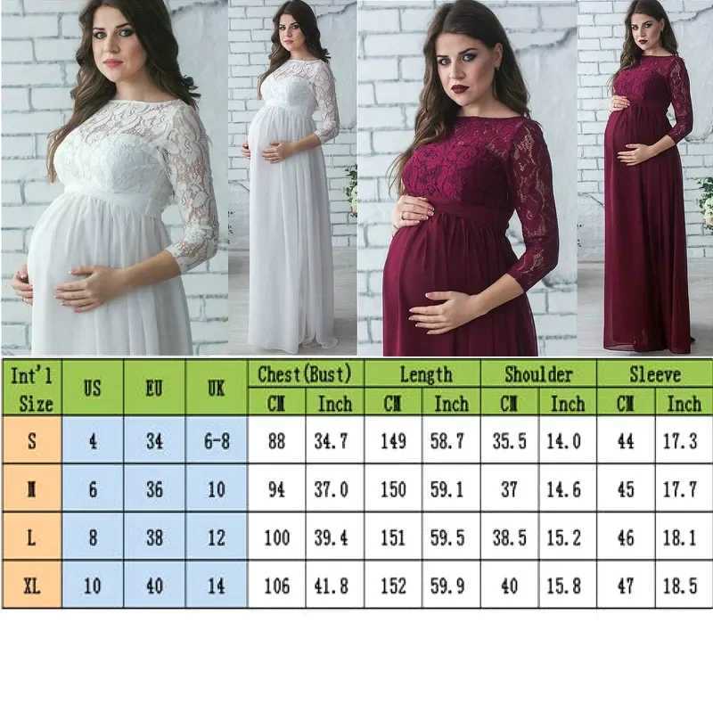 Women Pregnant Materni Dress 2021 Pregnancy Clothes Long Sleeve Lace Par Maxi Dress Materni Clothes for Photography PropsXJ241213