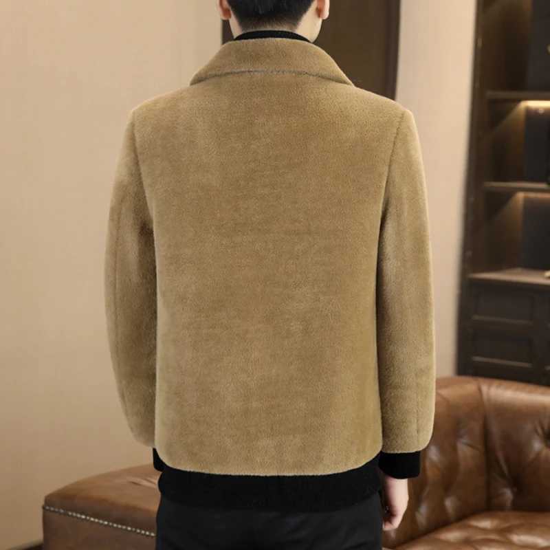 2024 Winter Artificial Fur Mens Thick Fur Integrated Jacket High Quality Casual Business Windproof Jacket Mens Wear W241213