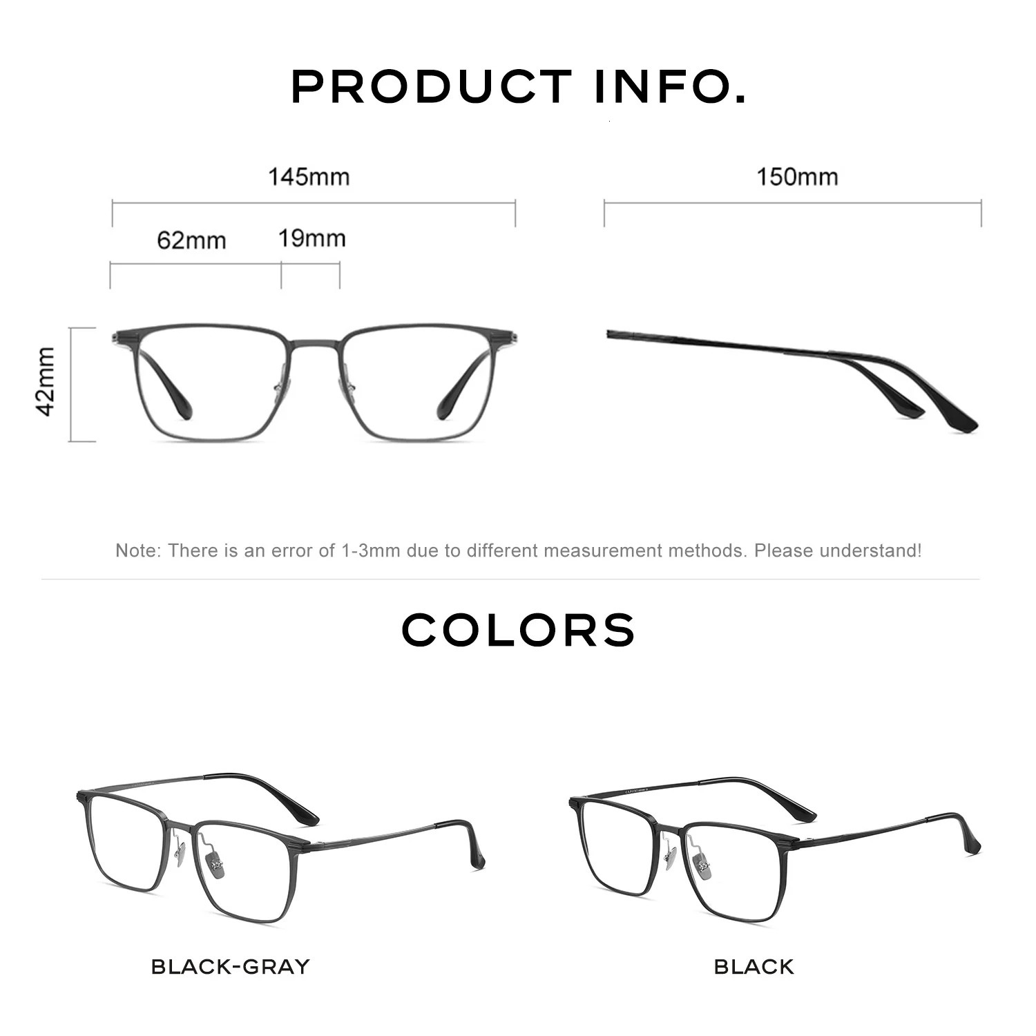 CAPONI Frame For Man Eyeglasses Ultra Light Spectacle Frames Pochromic Blue Uv400 Protection Glasses J23613 241213