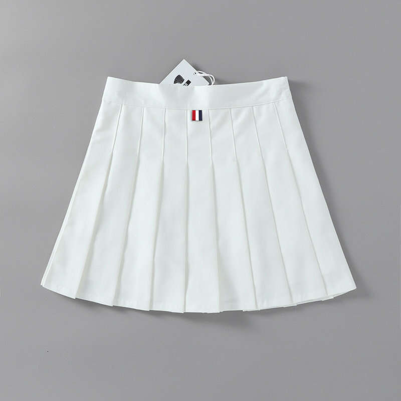 College age reducing high slimming back waist woven pleated women's summer anti slip A-e short skirt 2024 new style chic and elegant clothing