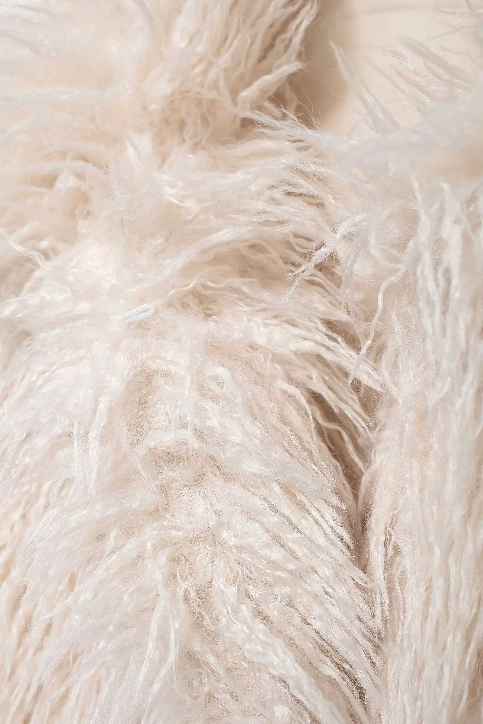 Womens Winter Fashion Solid Fur Effect Turn Down Collar Long Slve Jacket Female Elegant High Strt Casual Warm Jacket X241214