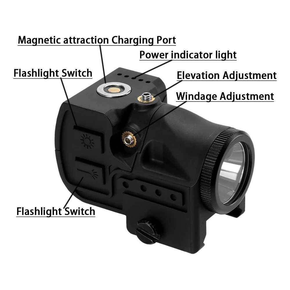 Flashlight Laser Sight Pistol Charging Green Dot Laser Sight Compact Laser Combination With Built in Lithium BatteryXJ241214