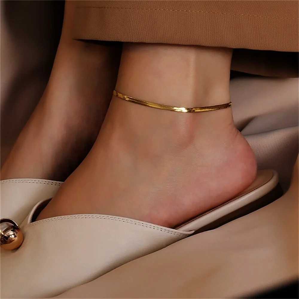 Skyrim Snake Chain Bracelet Women Men Stainl Steel Gold Color 2/3/4/5mm Wide Friendship Bracelets 2023 Tren Jewelry GiftXJ241214