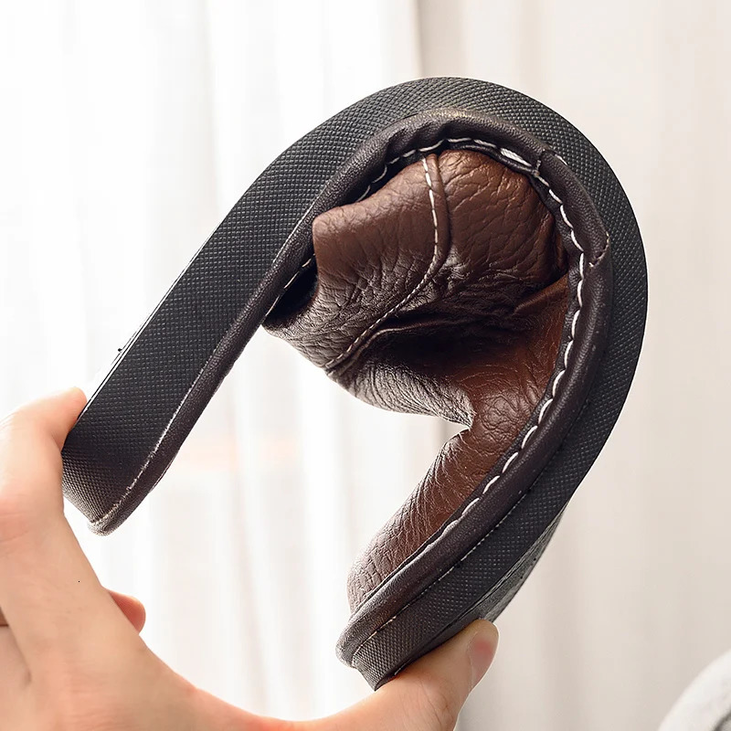 Plus Size 47 48 Mens Autumn Home Shoes Unisex Leather Slippers Comfort Indoor Men Flat 241214