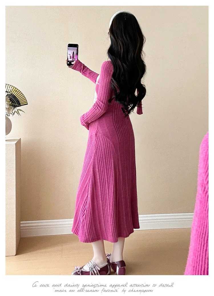 Winter Long sleeve square collar pregnant women knitting dress high waist long sleeve materni dress new year par dress niceXJ241213