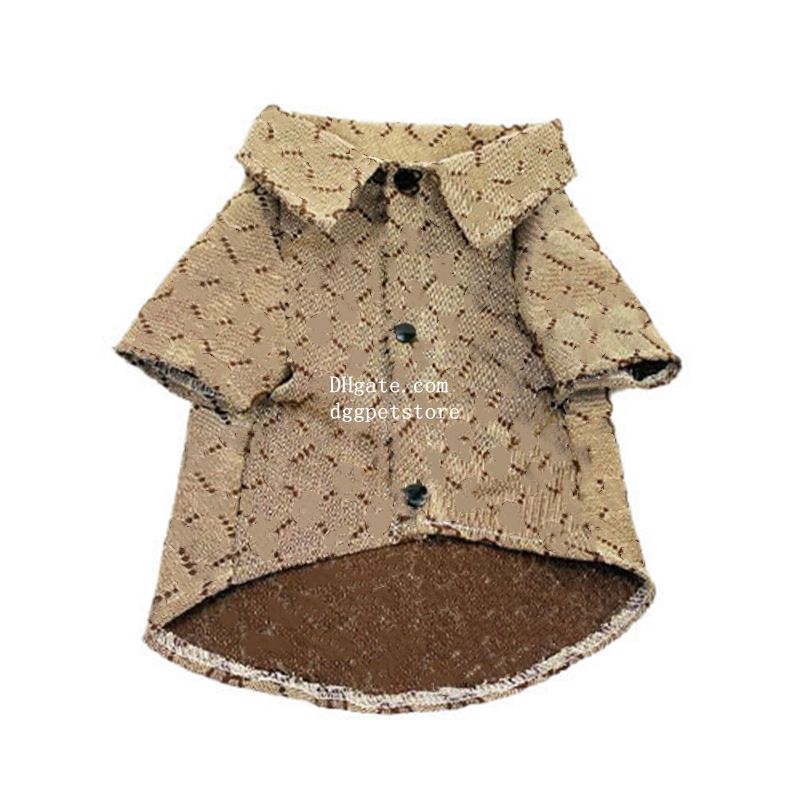 Designer Dog Shirt Classic Pattern Dog Clothes for Small Medium Large Dogs Boy Girl Cat Clothes Soft Puppy Outfit Luxury Pet T-Shirts Kitten Costume Apparel Brown S 136