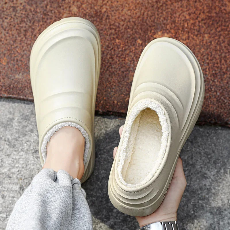 Chef Shoes Gardon Waterproof Slipper Add Velvet Thick Bottom NonSlip Fashion Soft and Comfortable Indoor Outdoor Unisex 241214