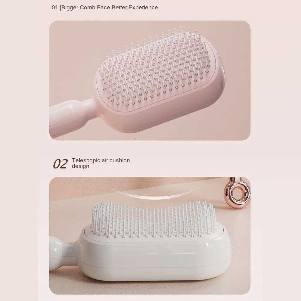 Retractable Self Cleaning Hair Fluffy Comb Anti-static Air Cushion Combs Hairstyling Tools Self Cleaning 241213
