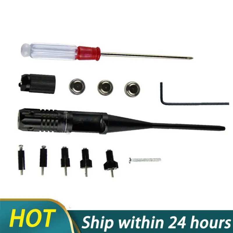 For 22 To .50 Caliber Rifies 1 Set Adjustab Adapters Rifs Red Laser Bore Sighter Collimator Kit With Box Carry Laser SightXJ241214