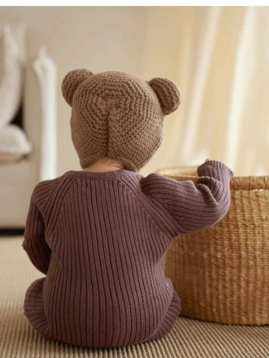 Winter and Winter Baby Wool Gauze Hat Boys Knitted Hat Girls Ear Protection Children Warm Cute W241213