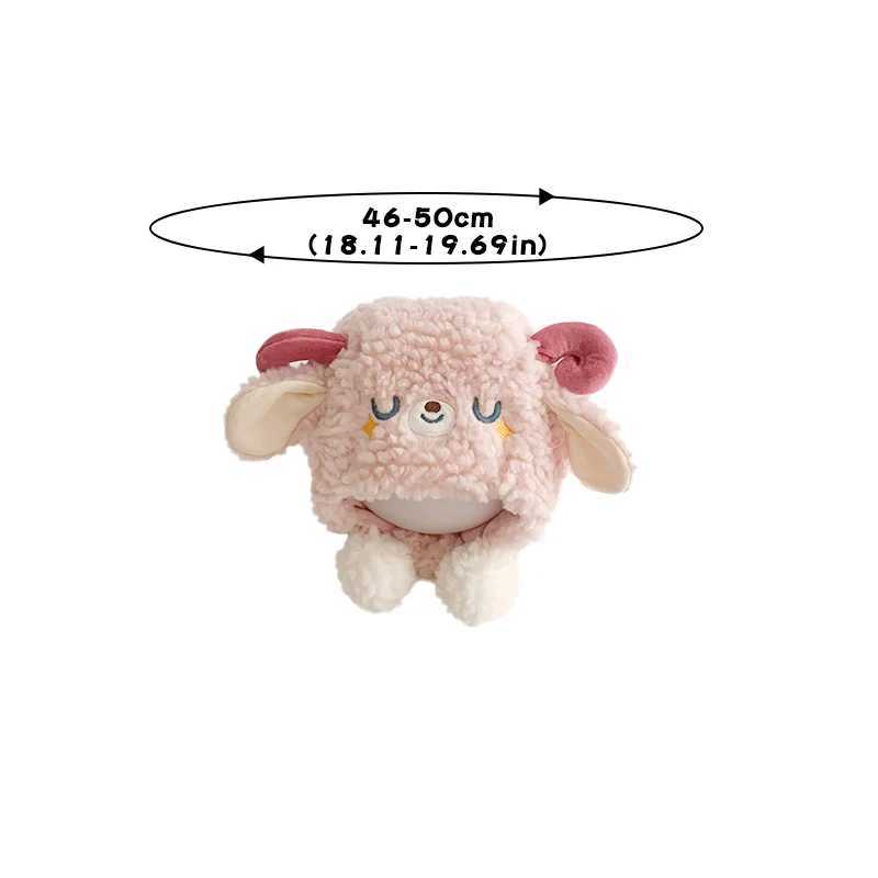 Sheep Baby Plush Hat Winter Thick Cashmere Bean Hat Baby Boys and Girls Cute Warm Children Ear Protection Hat W241213