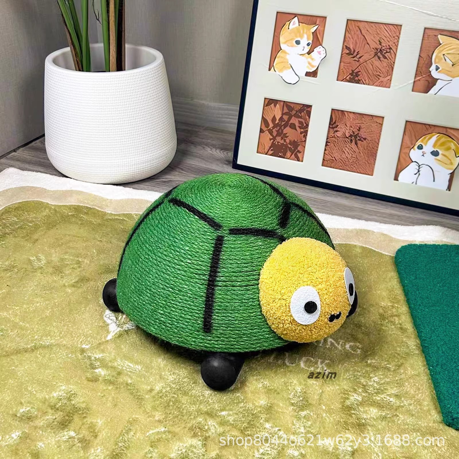 ddmySat Azimeow turtle board toy sisal wear resistant and shatterproof ladybug bee anti sofa cat scratching column