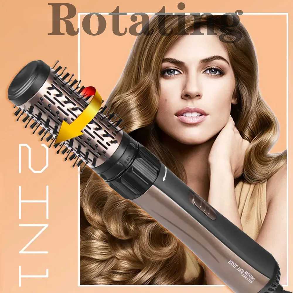 Automatic rotating hair removal brush electric hair dryer hot air direct current hair curler one-step 2-gear blower replaceable with 2 heads W241214