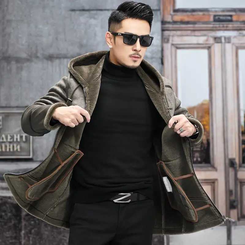 2024 New Winter Two Side Wear Men Sheep Shearing Clothing Real Fur Coat Man Natural Lamb Fur Men Leather Jacket B378 W241213