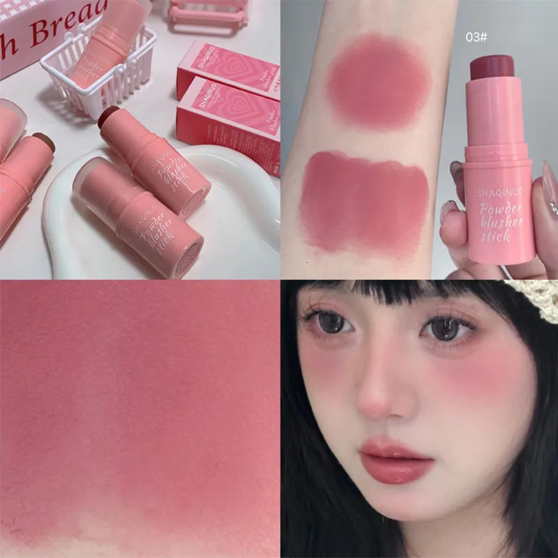 Smoky Rose Blusher Stick Cream Smooth Cheek Tint Monochrome Nude Blush Natural Matte Pink Apricot Face Rouge Contour Makeup 241213