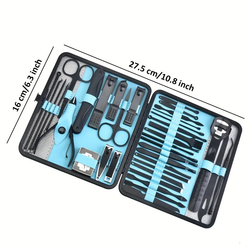 36 pcs Professional Manicure Set Pedicure Grooming Kit Includes Scissors Nail Files and Travel Case Perfect for At-Home 241213