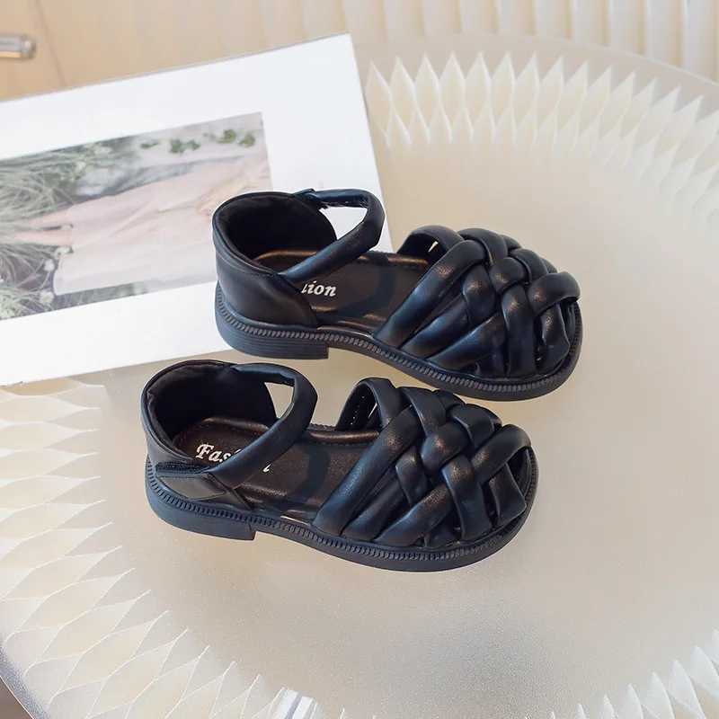 Sandals Children Sandals Girls Summer Hollow Out Roman Shoes 2024 Students Low Heel Gladiator Beach Shoes Weave Toe Girl Footwear H04193 H241213