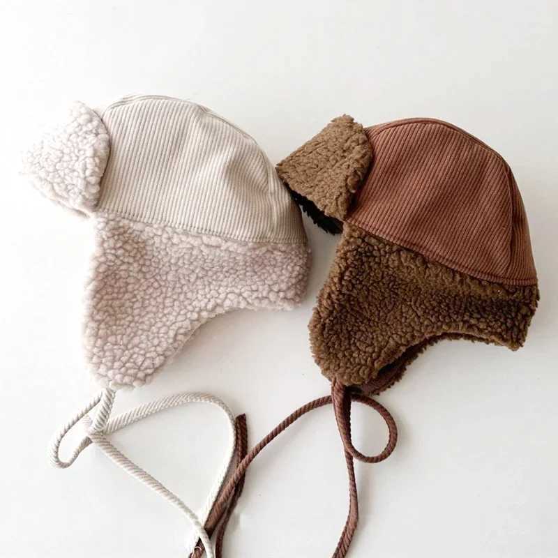 1-4Y cashmere baby hat winter warm baby hat baby helmet hat W241213